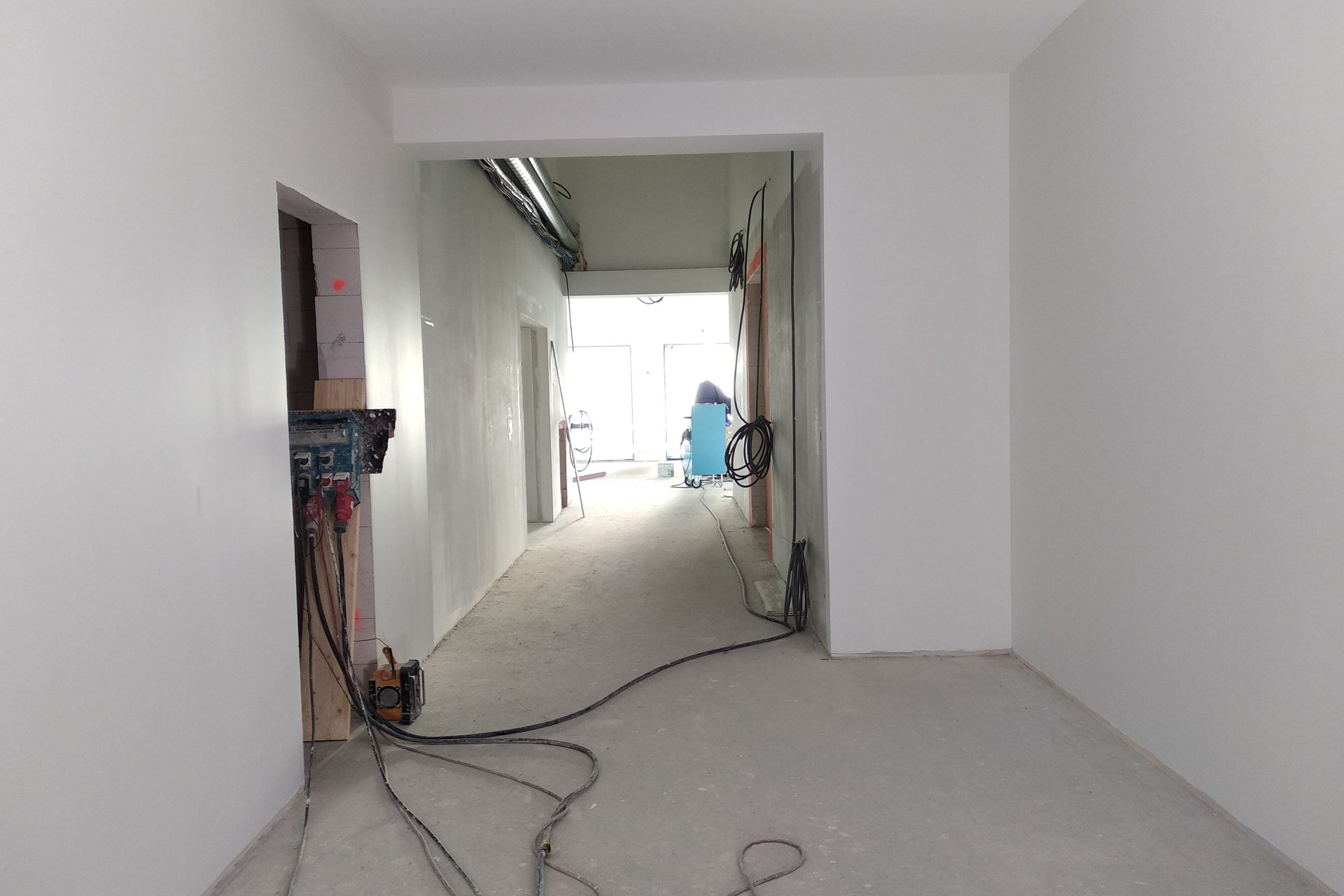Interior of a house with big room under renovation works.